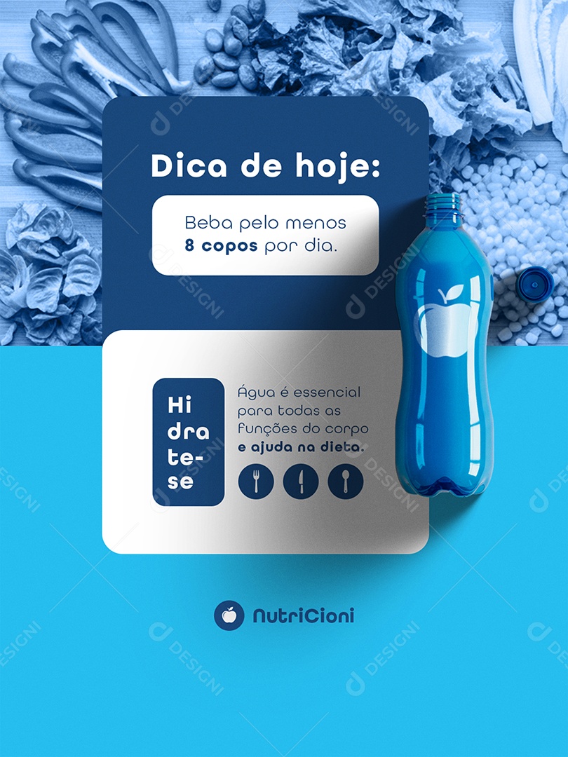 Post Nutricionista Dica de Hoje Feed Social Media PSD Editável
