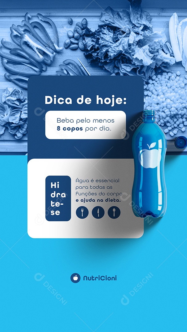 Post Nutricionista Dica de Hoje Story Social Media PSD Editável