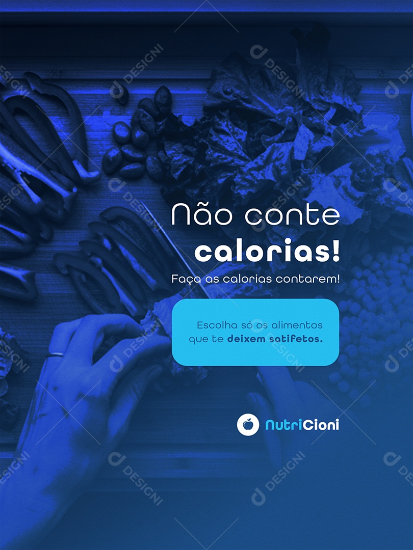 Post Nutricionista Não Conte Calorias Feed Social Media PSD Editável