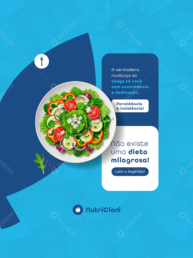 Post Nutricionista Não Existe Uma Dieta Milagrosa Feed Social Media PSD Editável