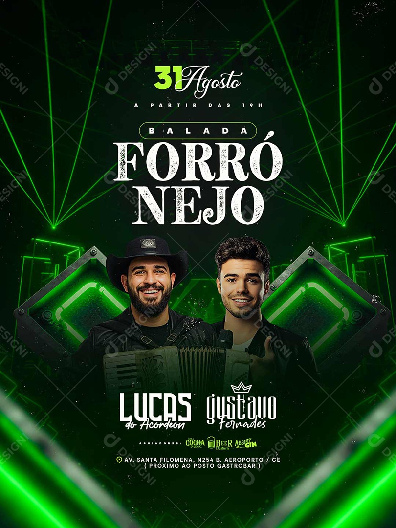 Flyer Balada Forró Nejo Social Media PSD Editável