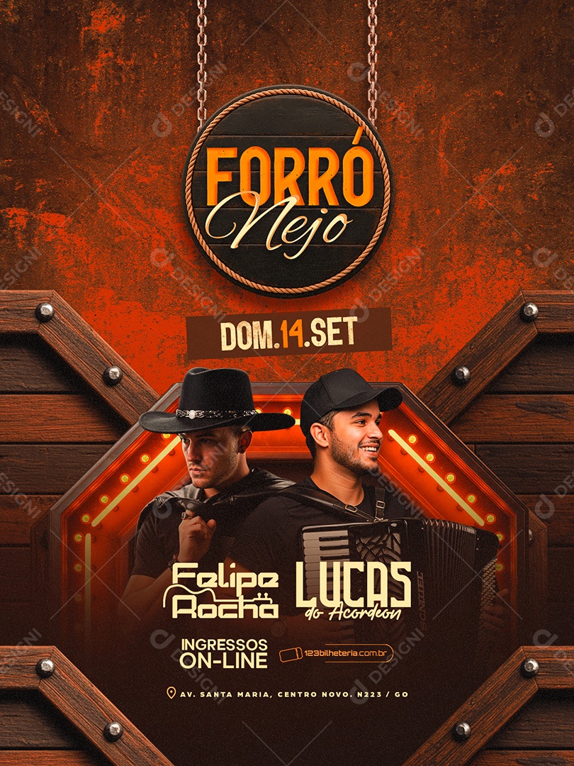 Flyer Forrónejo Próximos Shows Social Media PSD Editável