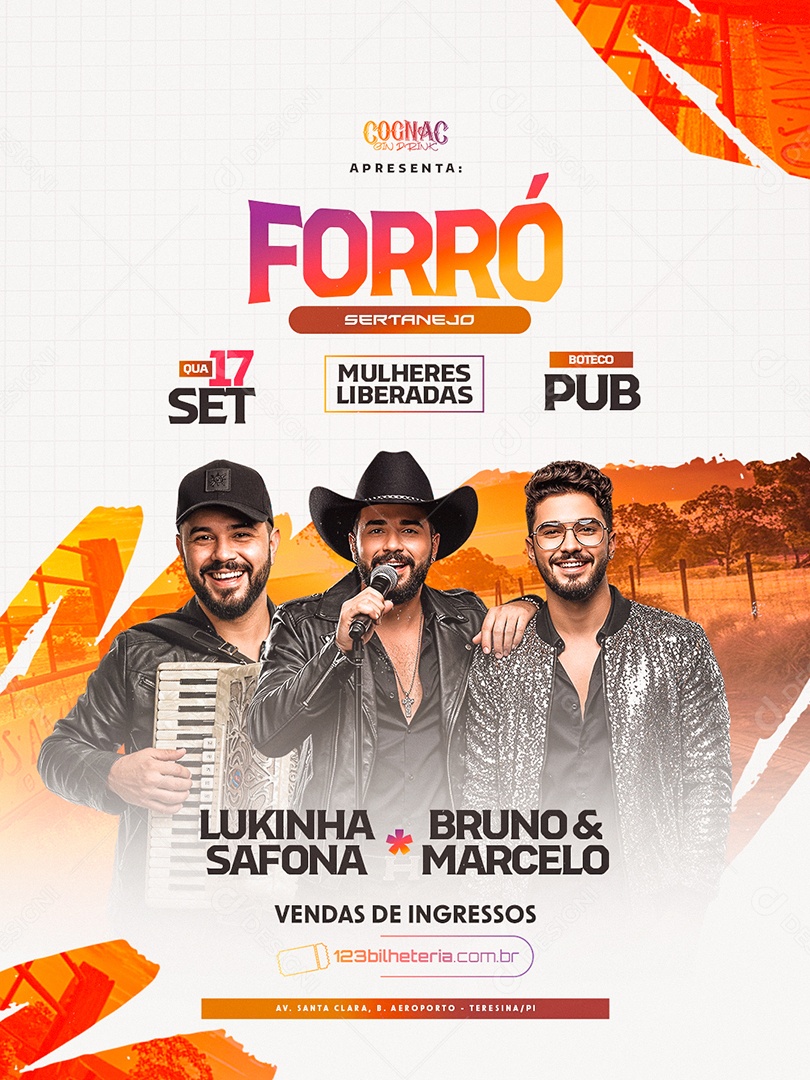 Flyer Forró Sertanejo Próximos Shows Social Media PSD Editável