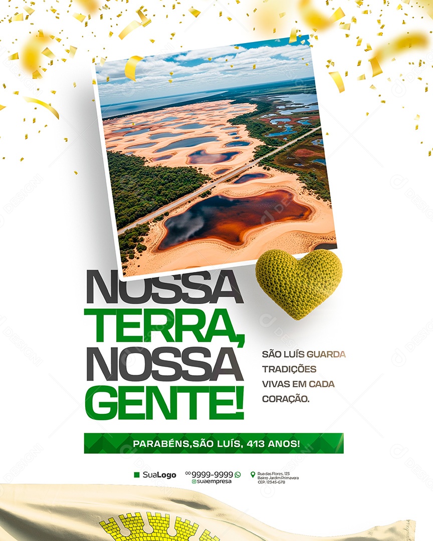 Parabéns São Luiz 413 Anos Nossa Terra Nossa Gente Social Media PSD Editável
