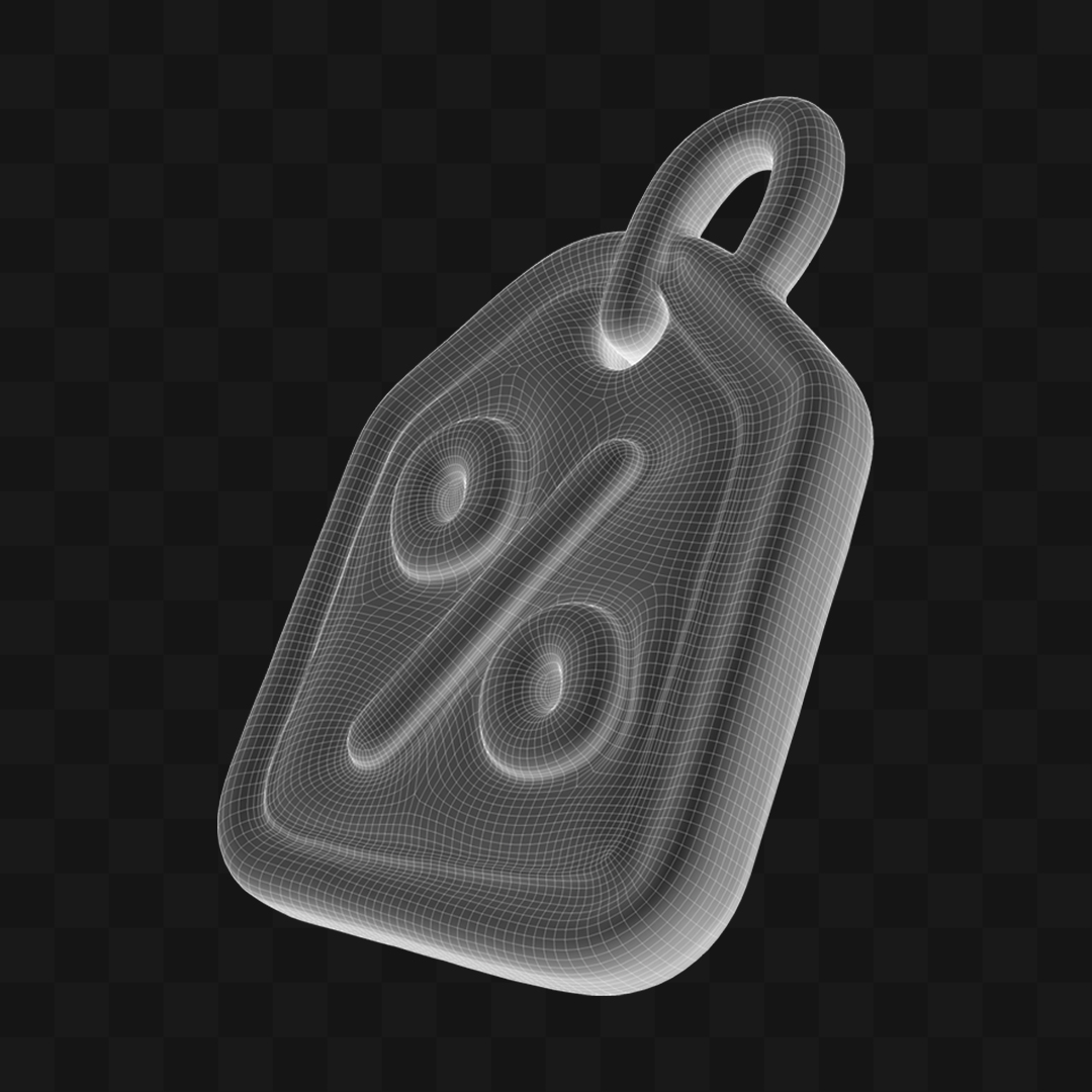 Balão Etiqueta Desconto - Modelo 3D