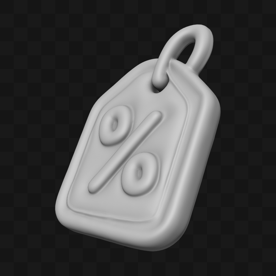 Balão Etiqueta Desconto - Modelo 3D