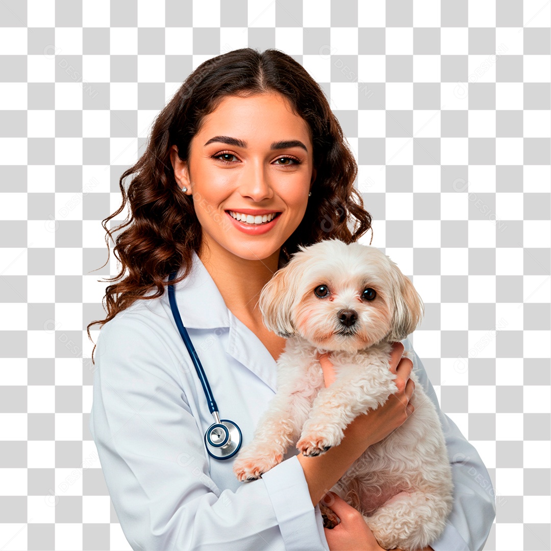 Mulher Segurando Cachorro PNG Transparente