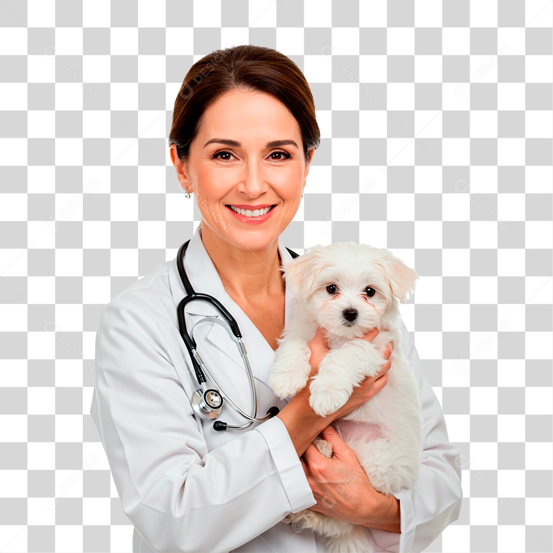 Mulher Segurando Cachorro PNG Transparente