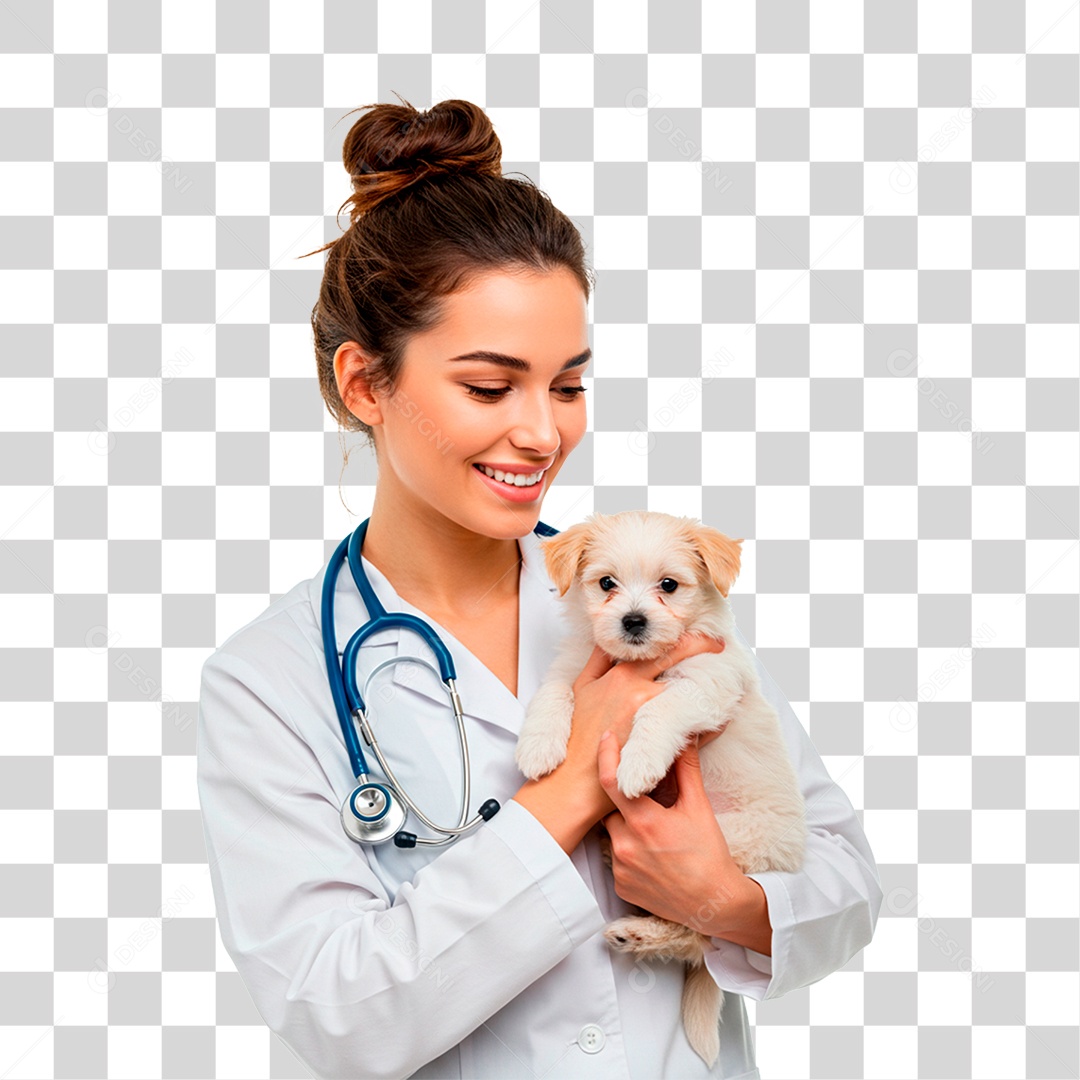 Mulher Segurando Cachorro PNG Transparente