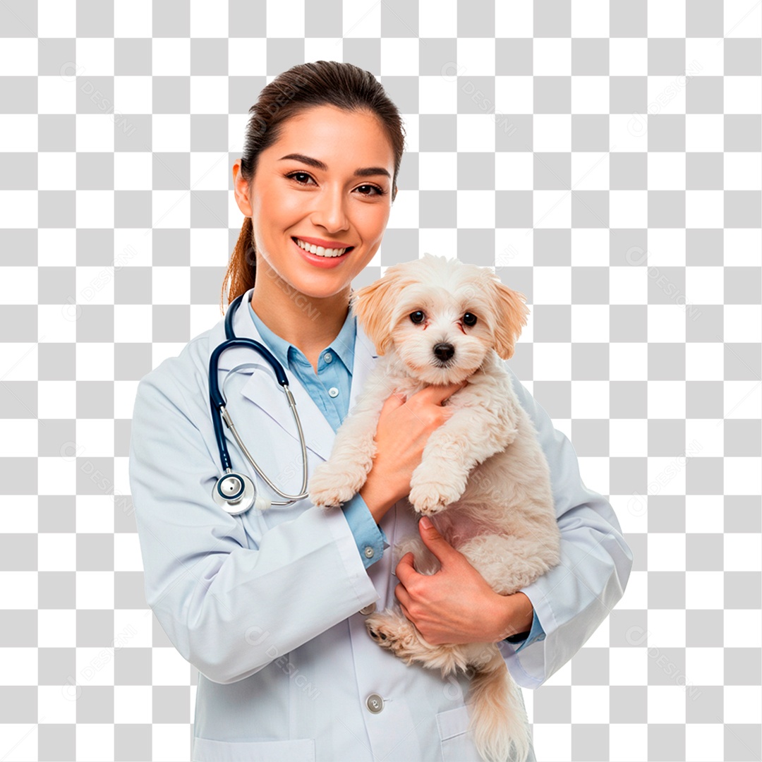 Mulher Segurando Cachorro PNG Transparente