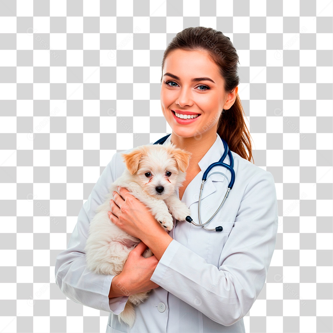 Mulher Segurando Cachorro PNG Transparente