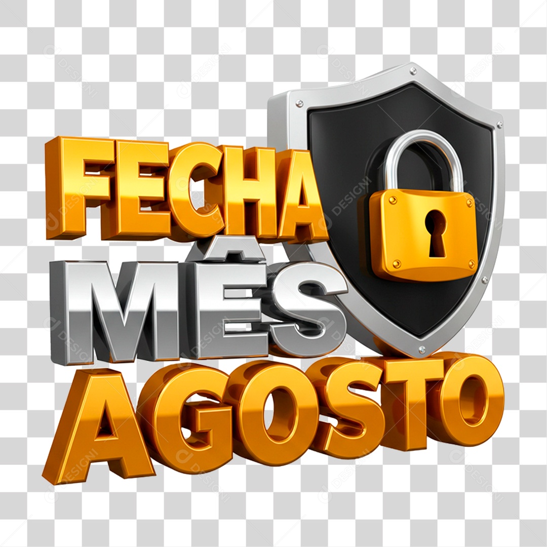 Selo 3D Fecha Mês PNG Transparente