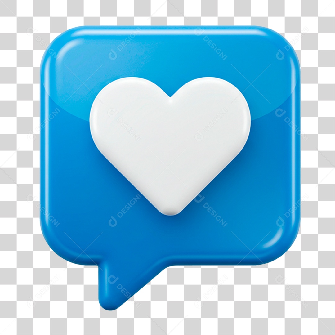 Caixa de Texto com Coração PNG Transparente