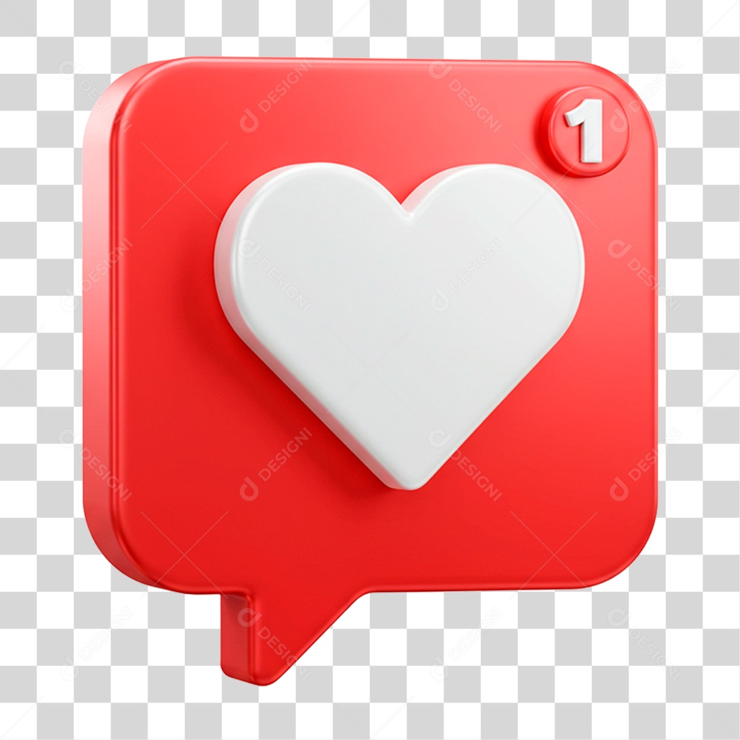 Caixa de Texto com Coração PNG Transparente