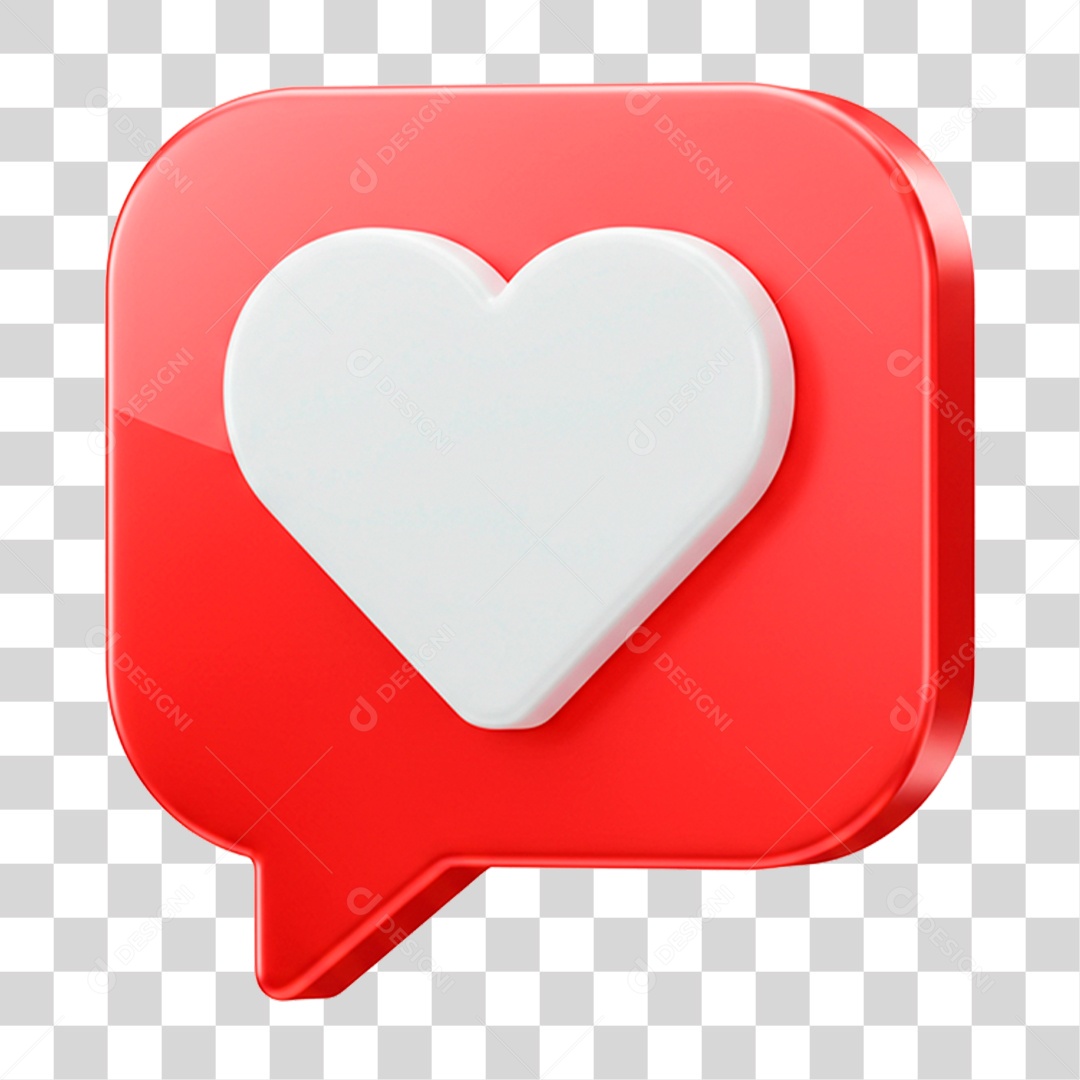 Caixa de Texto com Coração PNG Transparente