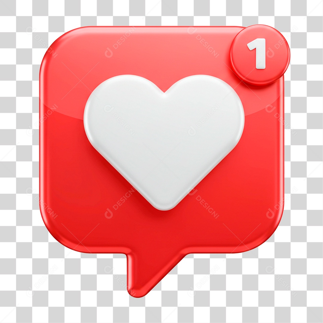 Caixa de Texto com Coração PNG Transparente
