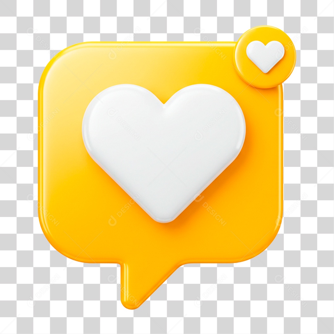 Caixa de Texto com Coração PNG Transparente