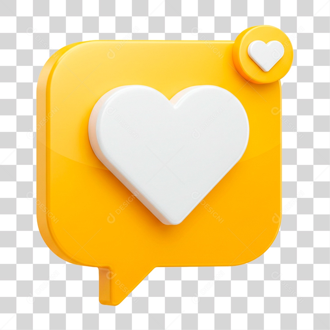Caixa de Texto com Coração PNG Transparente