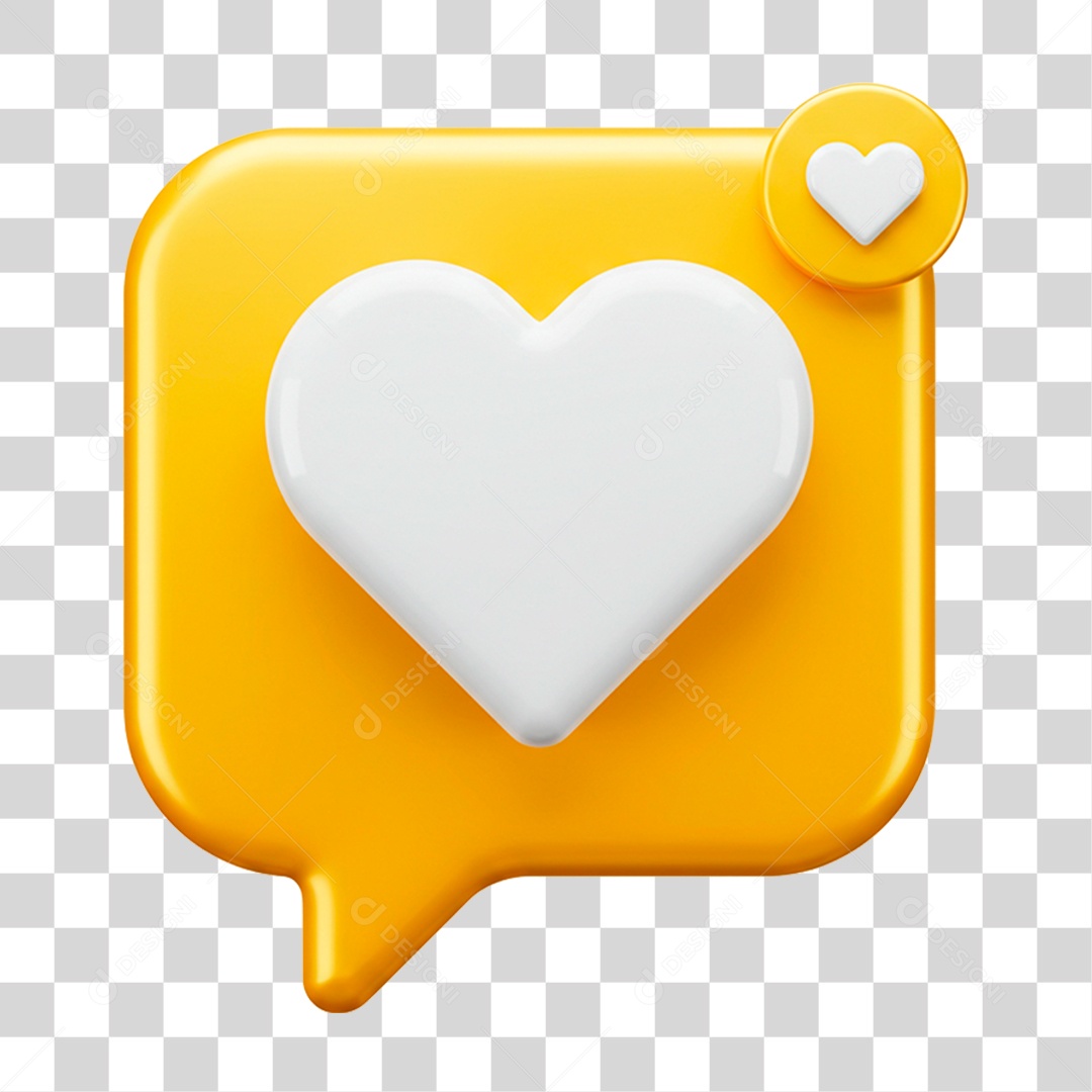 Caixa de Texto com Coração PNG Transparente