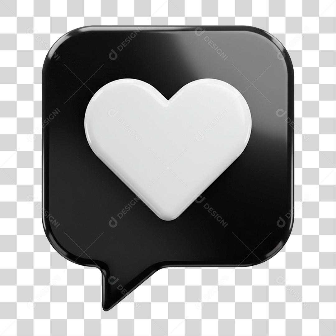 Caixa de Texto com Coração PNG Transparente
