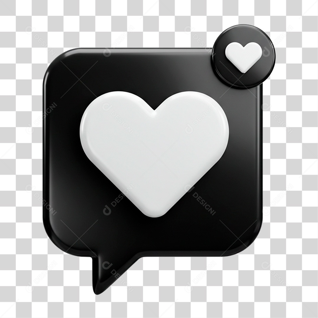 Caixa de Texto com Coração PNG Transparente