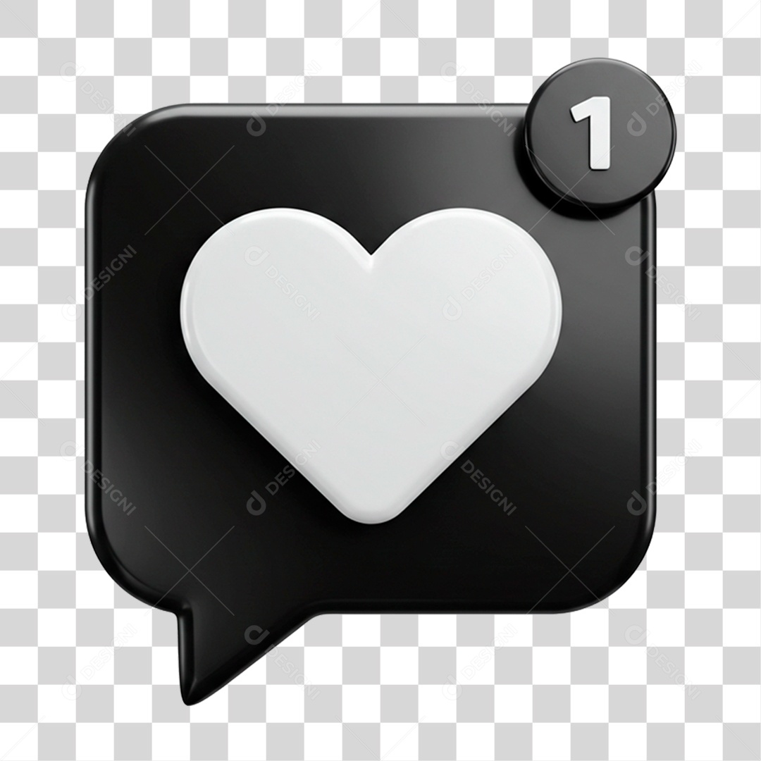 Caixa de Texto com Coração PNG Transparente