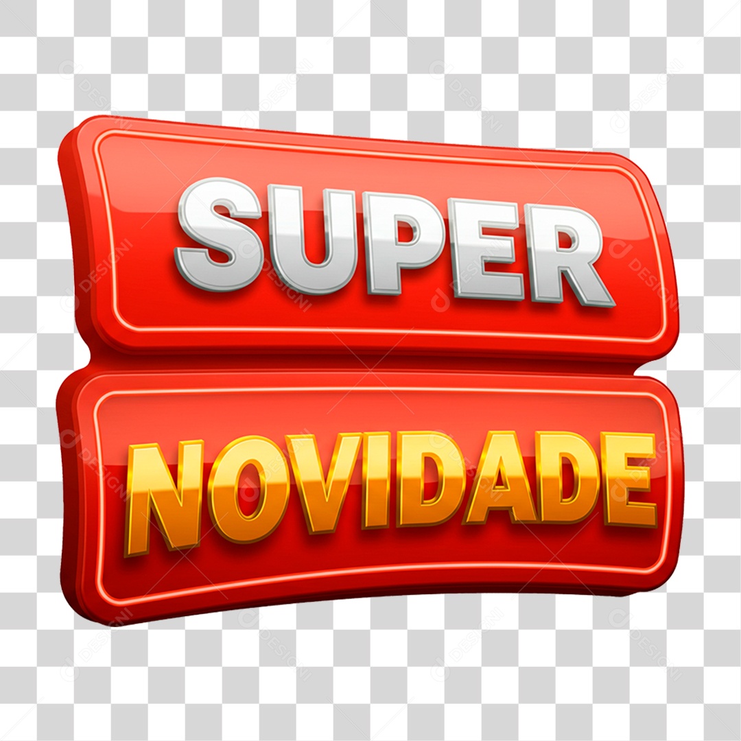 Selo 3D Super Novidade PNG Transparente