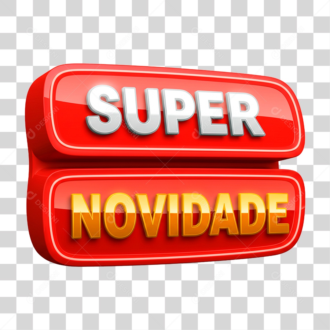Selo 3D Super Novidade PNG Transparente