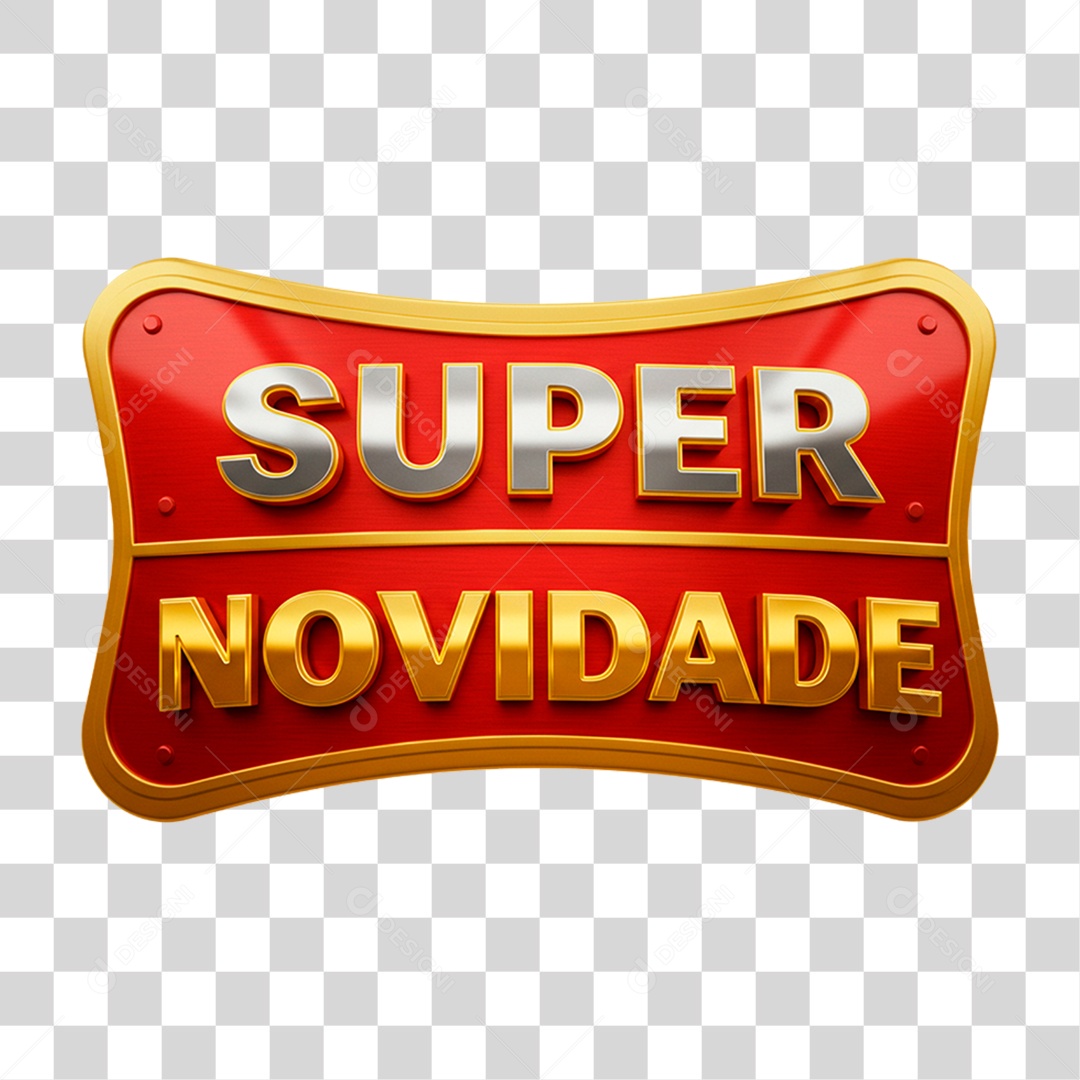 Selo 3D Super Novidade PNG Transparente