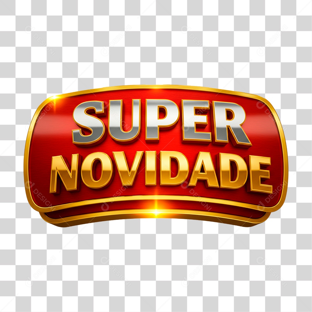 Selo 3D Super Novidade PNG Transparente