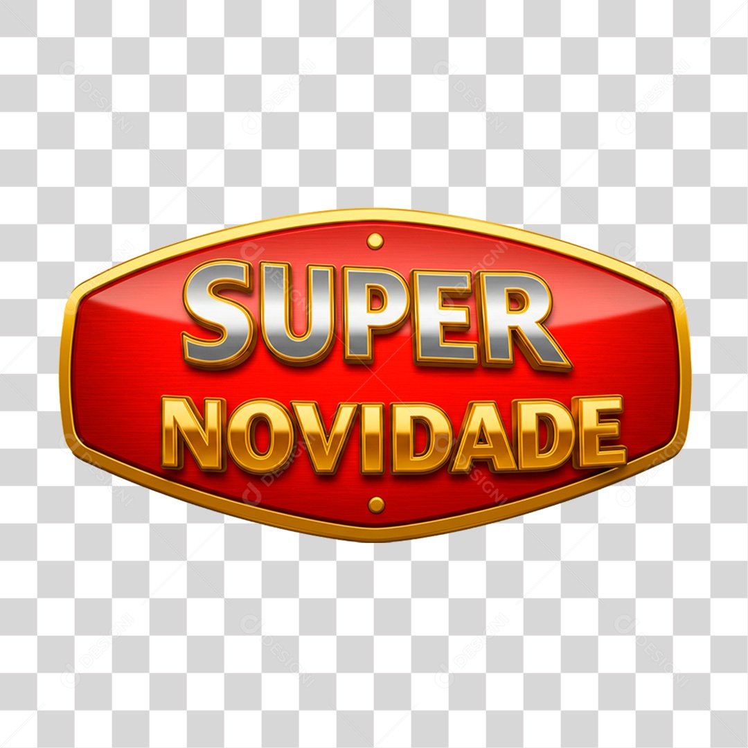 Selo 3D Super Novidade PNG Transparente