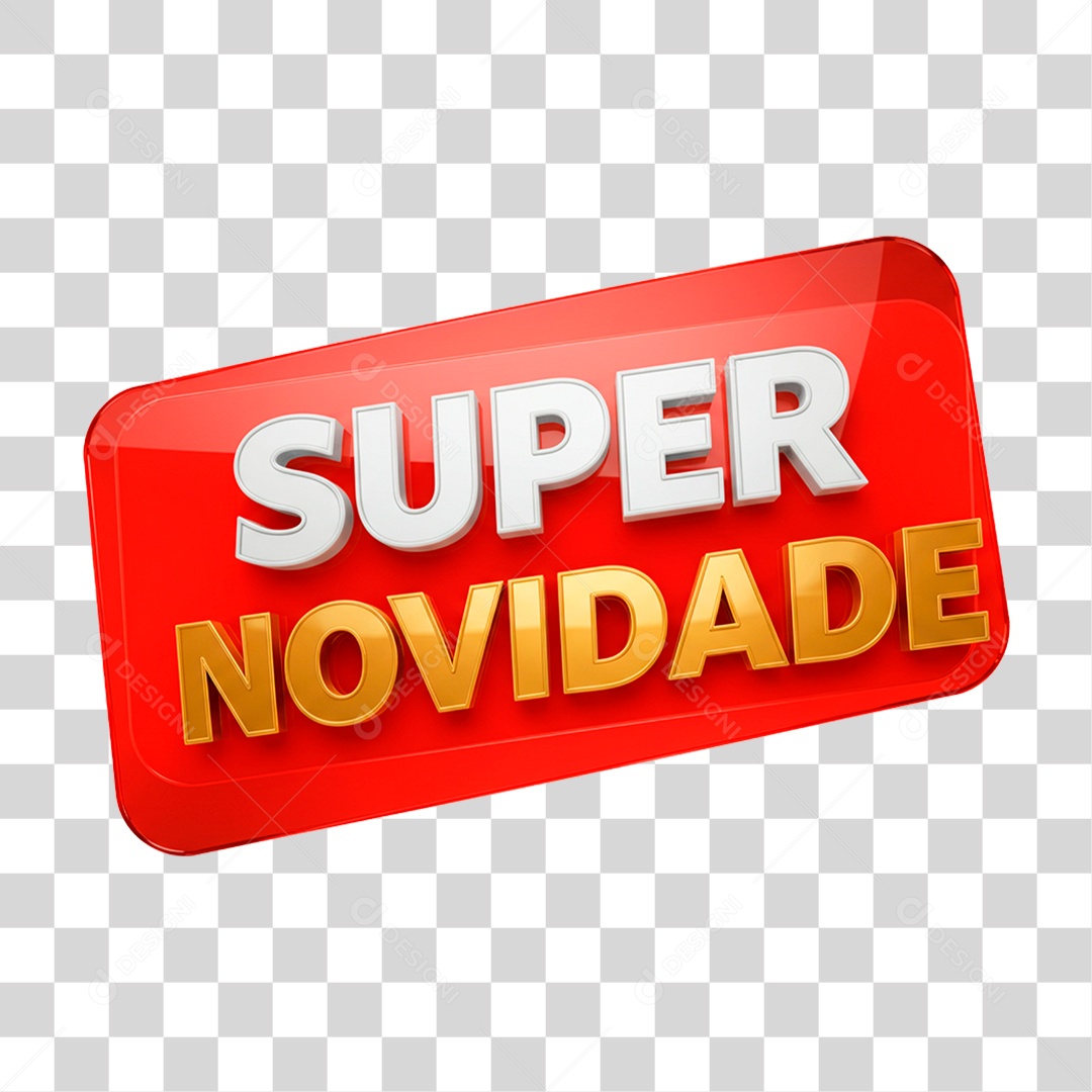 Selo 3D Super Novidade PNG Transparente
