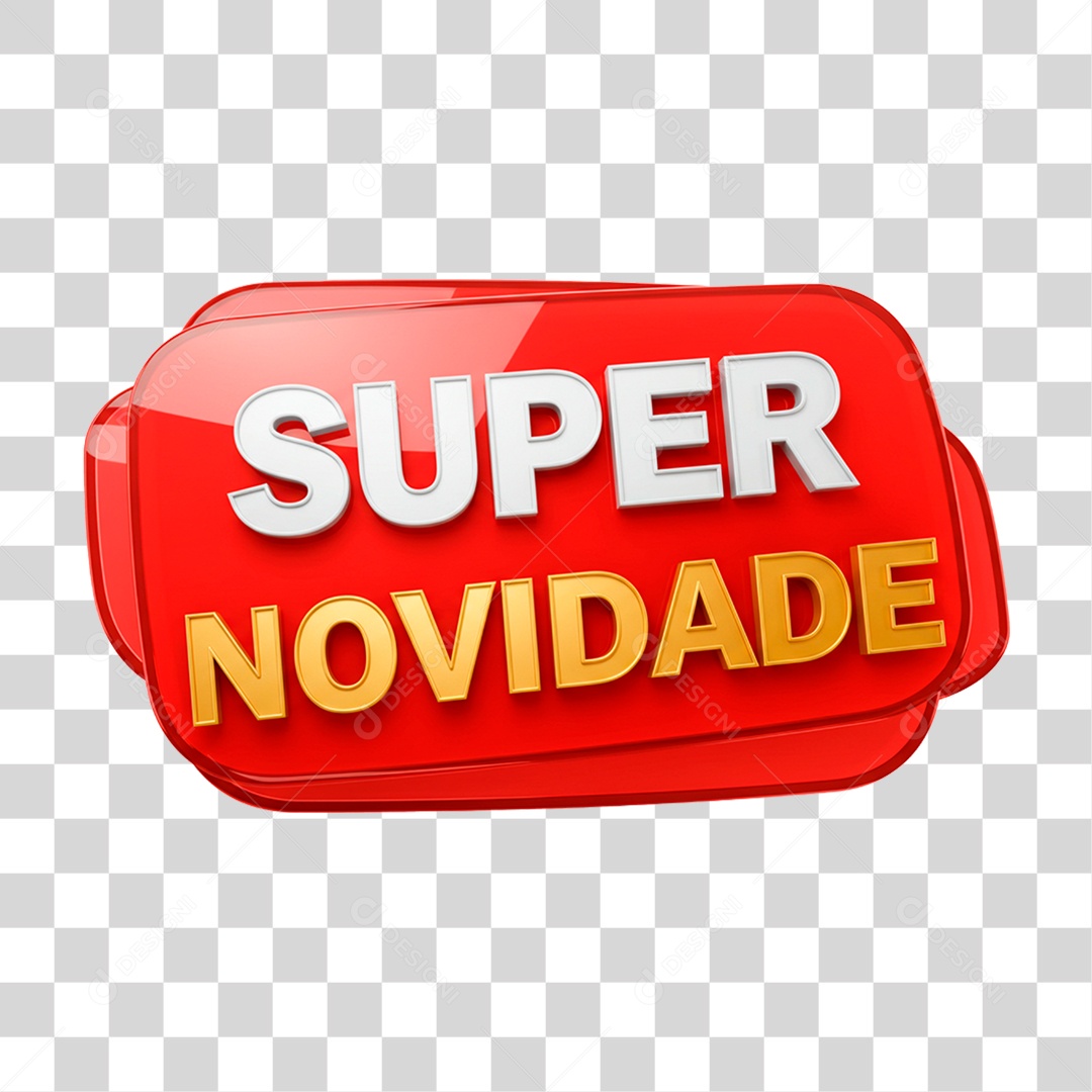 Selo 3D Super Novidade PNG Transparente