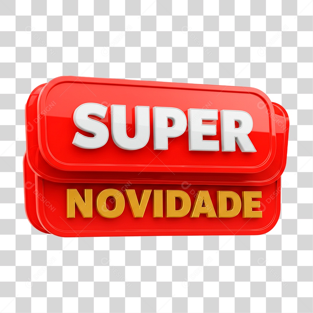 Selo 3D Super Novidade PNG Transparente