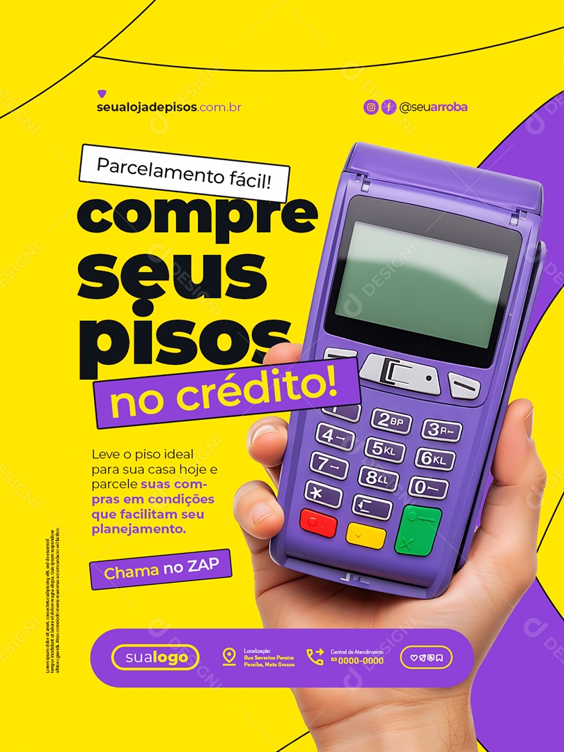 Loja de Pisos Parcelamento Fácil Compre seus Pisos no Crédito Social Media PSD Editável