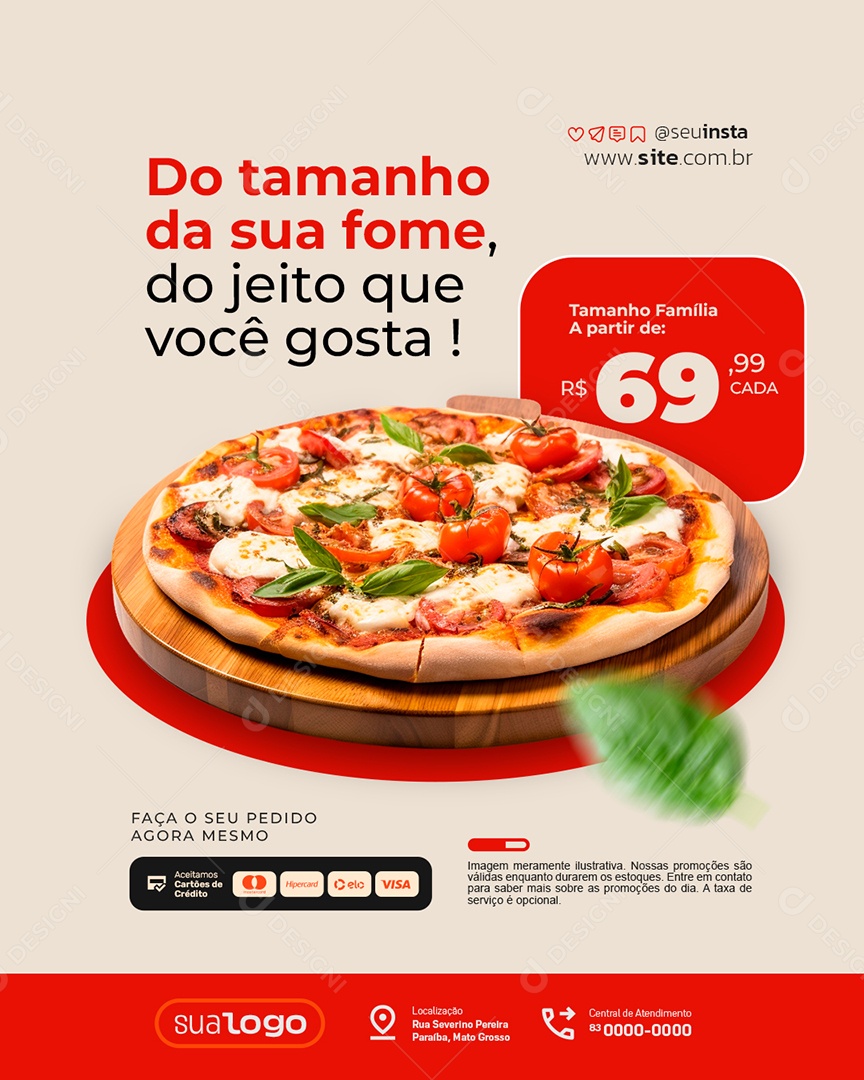 Pizzaria Oferta da Semana Pizzas Família Social Media PSD Editável
