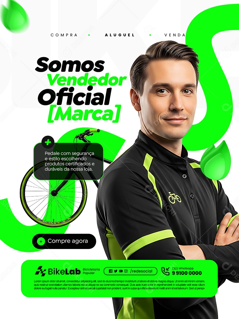 Somos Vendedor Oficial Bicicletaria Social Media PSD Editável