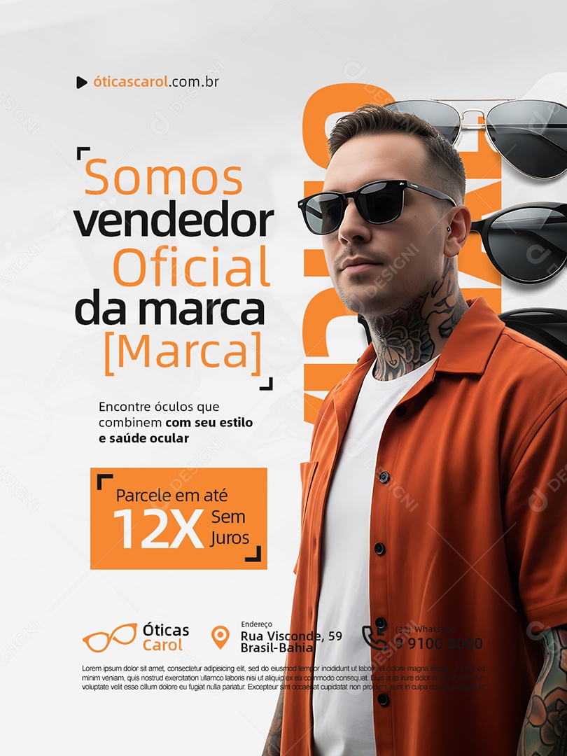 Somos Vendedor Oficial Ótica Social Media PSD Editável