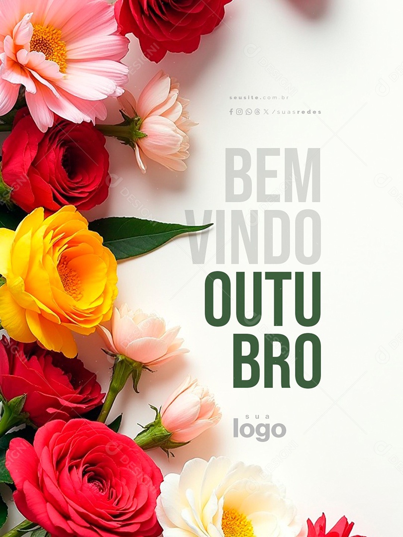 Bem Vindo Outubro Social Media PSD Editável