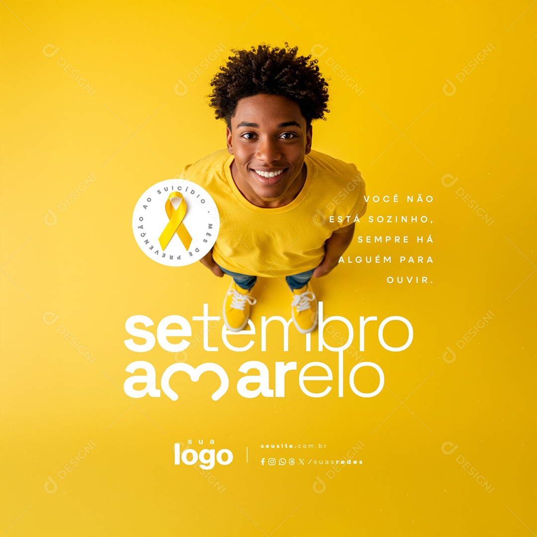 Setembro Amarelo Você Não Está Sozinho Social Media PSD Editável