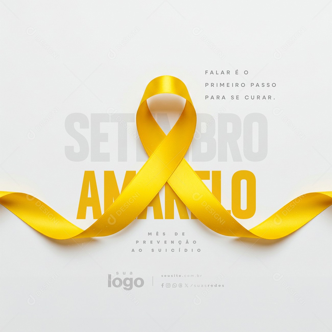 Setembro Amarelo Falar é o Primeiro Passo Social Media PSD Editável