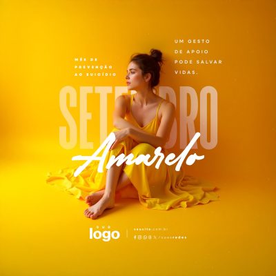 Setembro Amarelo Mês de Prevenção ao Suicídio Social Media PSD Editável