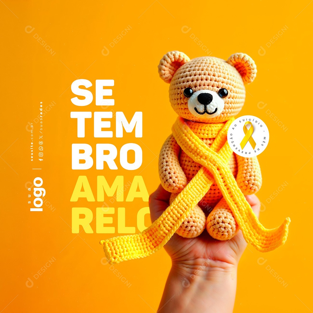 Setembro Amarelo Mês de Prevenção ao Suicídio Social Media PSD Editável
