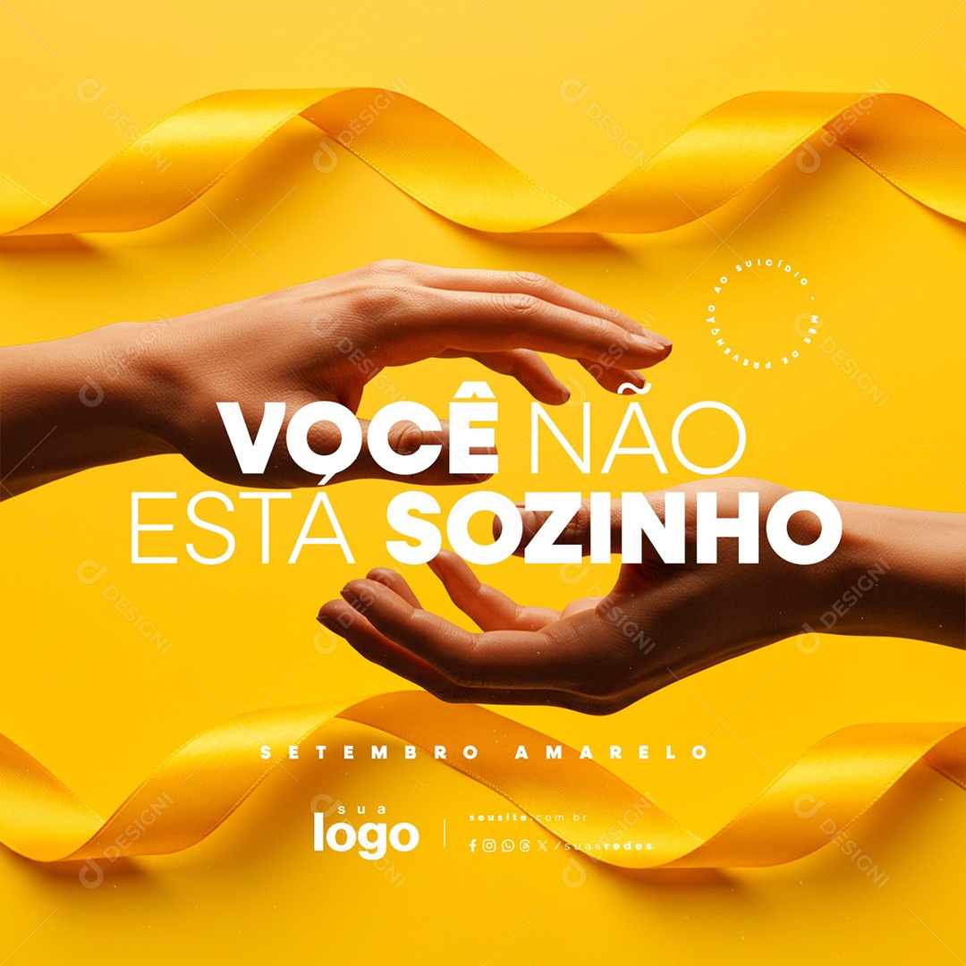 Setembro Amarelo Você Não Está Sozinho Social Media PSD Editável