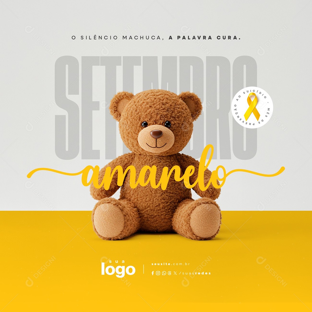 Setembro Amarelo O Silêncio Machuca Social Media PSD Editável