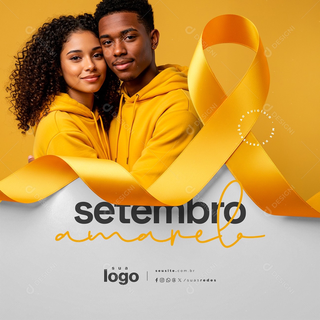 Setembro Amarelo Mês de Prevenção ao Suicídio Social Media PSD Editável