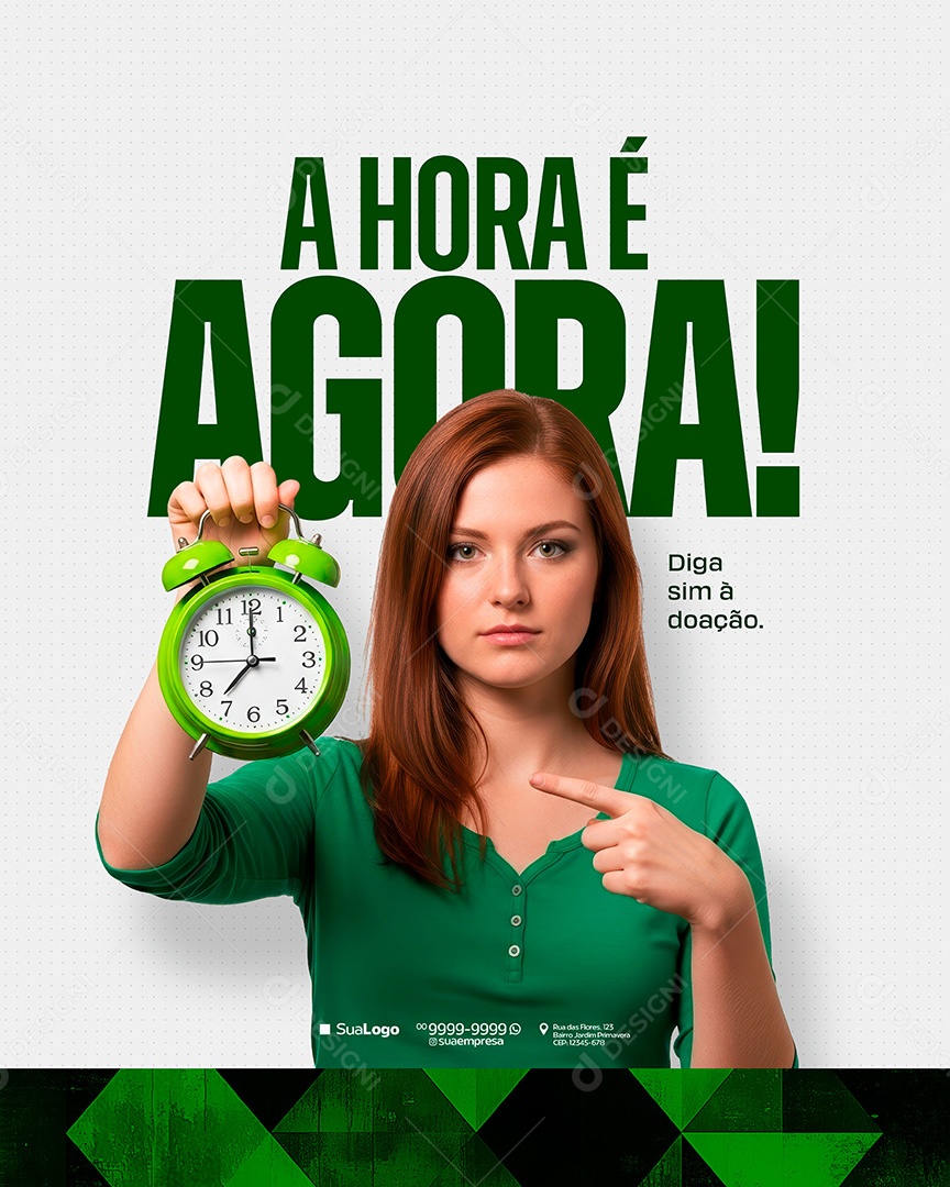 Setembro Verde A Hora é Agora Social Media PSD Editável