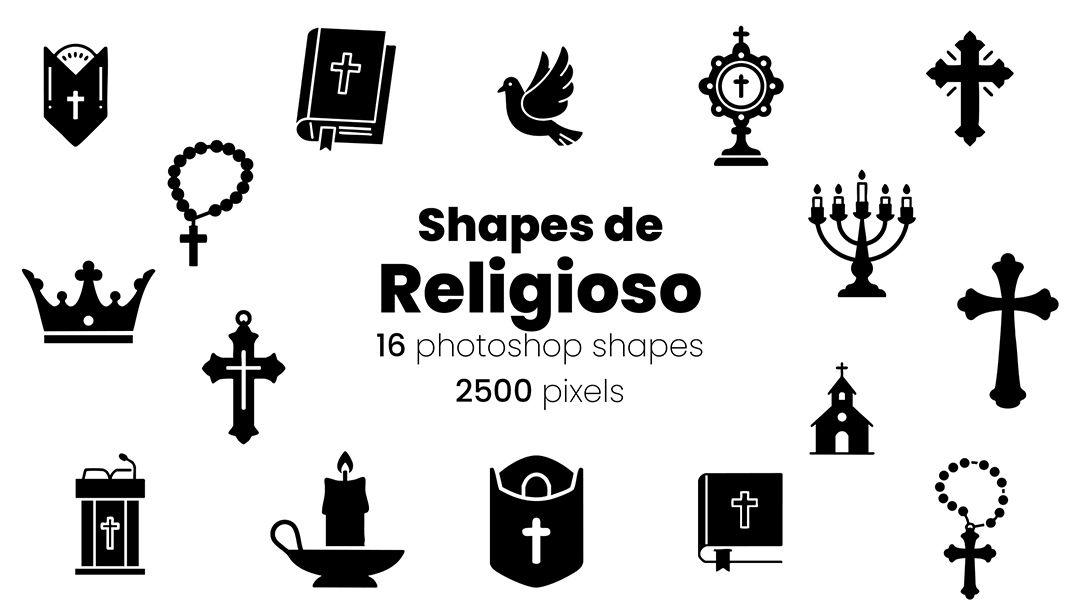 Conjunto de Ícones Religioso Shapes CSH