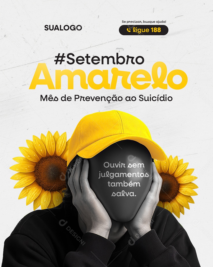 Setembro Amarelo Mês de Prevenção Ao Suicídio Social Media PSD Editável