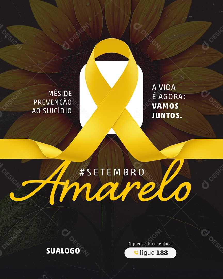 Setembro Amarelo A Vida é Agora Social Media PSD Editável